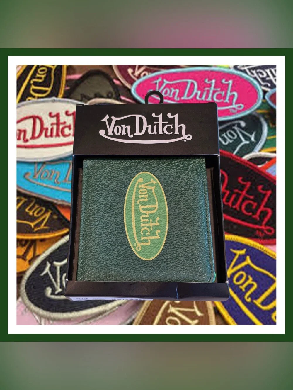 🆕️ `Brand NEW Von Dutch Green Wallet with Yellow Logo